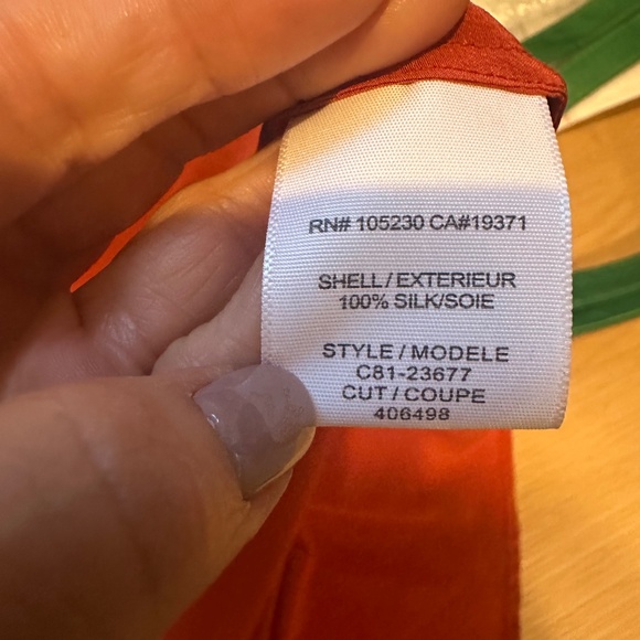 JOIE Amone Pleat Split Neck Silk Blouse Top in Rust Size Small - MSRP $298 - Picture 8 of 8